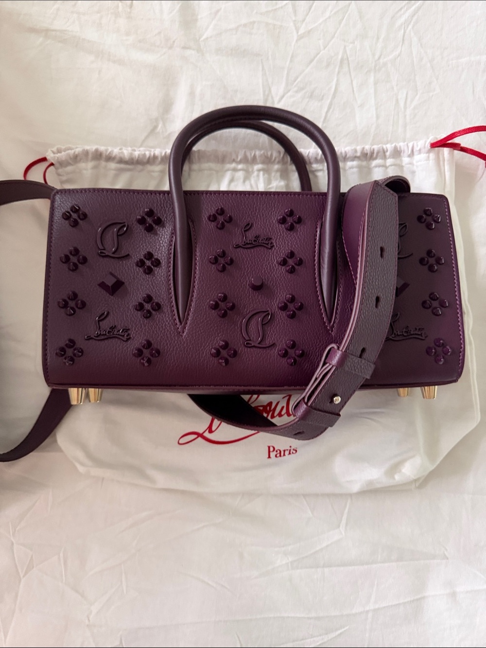 Christian Louboutin Paloma Merlot Baguette Bag